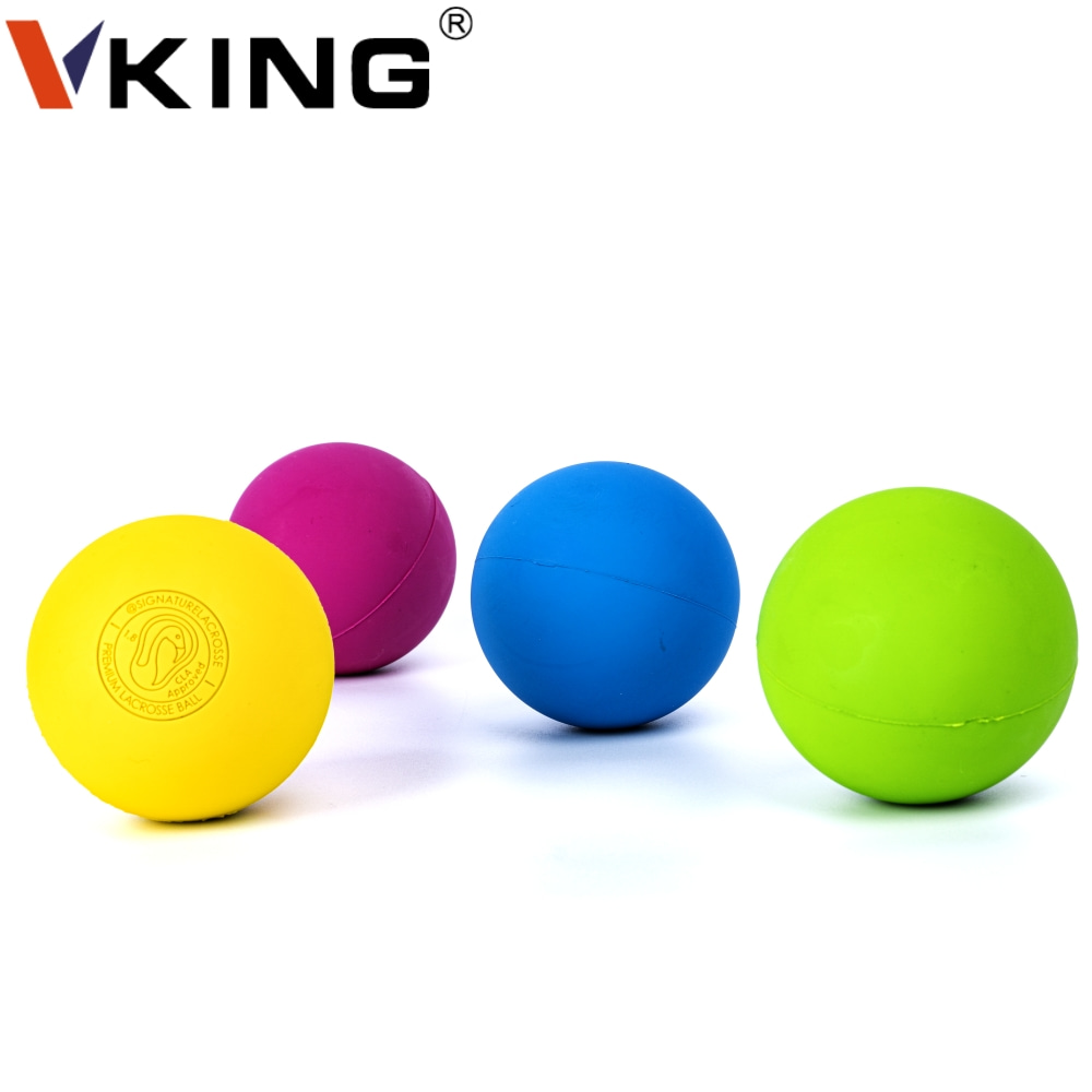 Vking Wholesale Custom Logo Eco-friendly Colorful Solid Durable rubber soft Fascia Ball Massage Lacrosse ball