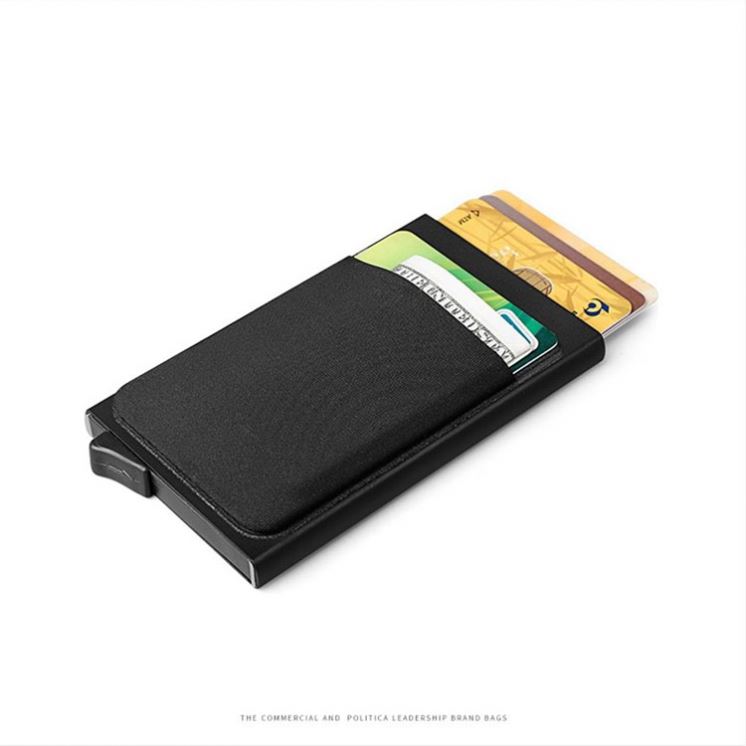 Rfid Алюминиевый Новый с зажимом для денег из алюминиевого сплава мужской держатель для карт из углеродного волокна автоматический выдвижной держатель для визиток кошелек