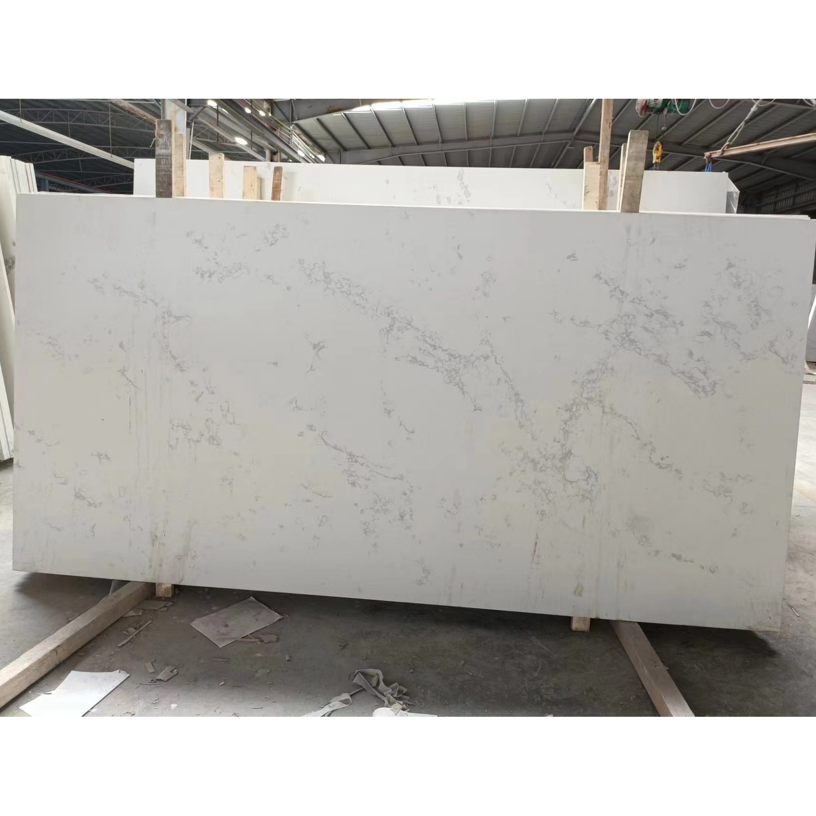 3200x1600 Calacatta White Polished Surface Bookmarked Quartz Stone Countertop Slabs Artificial Stone