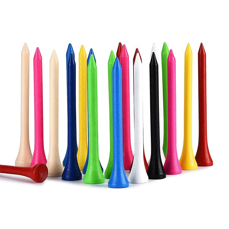 Wholesale bulk cheap 83mm 70mm 54mm blank nature wooden color bamboo wood golf tees