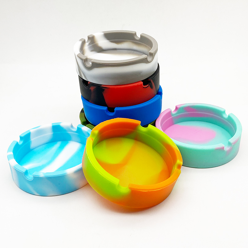 SHINY Smoke Shop Supplies Plastic silicone ashtray plastic ash tray set in stocks