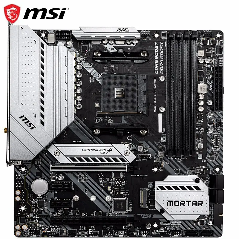 MSI MAG B550M MORTAR WIFI AM4 AMD B550 SATA 6Gb/s Micro ATX AMD Motherboard