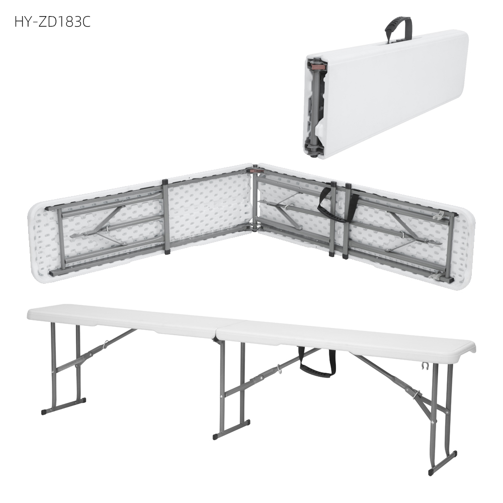 Оптовая продажа на заказ Открытый Портативный Кемпинг 6ft Off-white HDPE пластиковая Портативная Складная скамейка