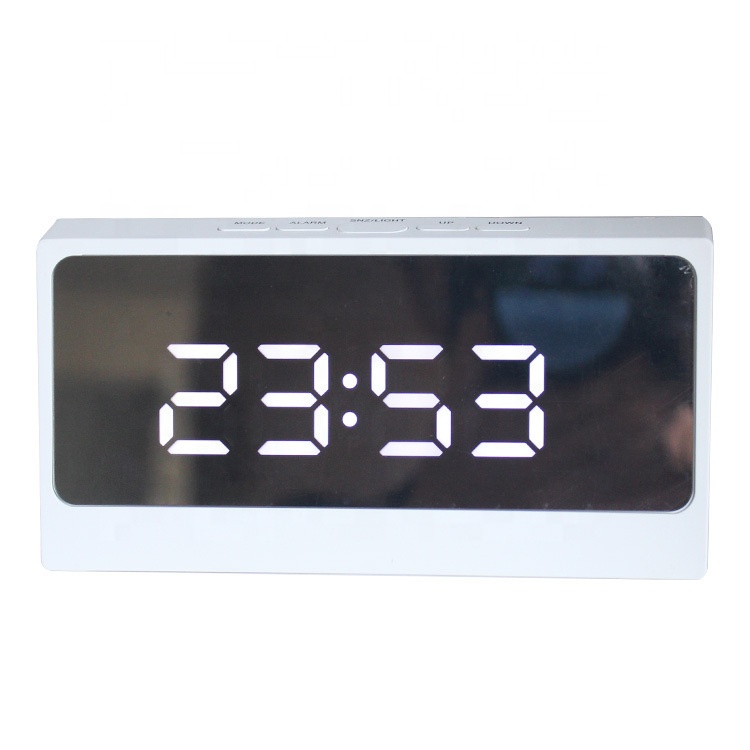 Big Screen LED Mirror Alarm Clock Led Digital Desk Clock Time Clock 2066 LED Display Digital Movement Creative Electronic ABS