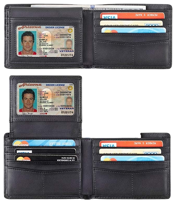 Высококачественные кошельки из натуральной кожи с блокировкой Rfid, мужские кошельки тройного сложения