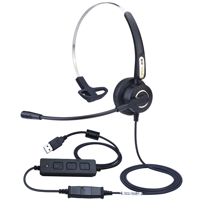 Оператор колл-центра Dh70, USB компьютерная сетевая гарнитура для телефона Plantronics QD, для регулировки громкости и отключения звука