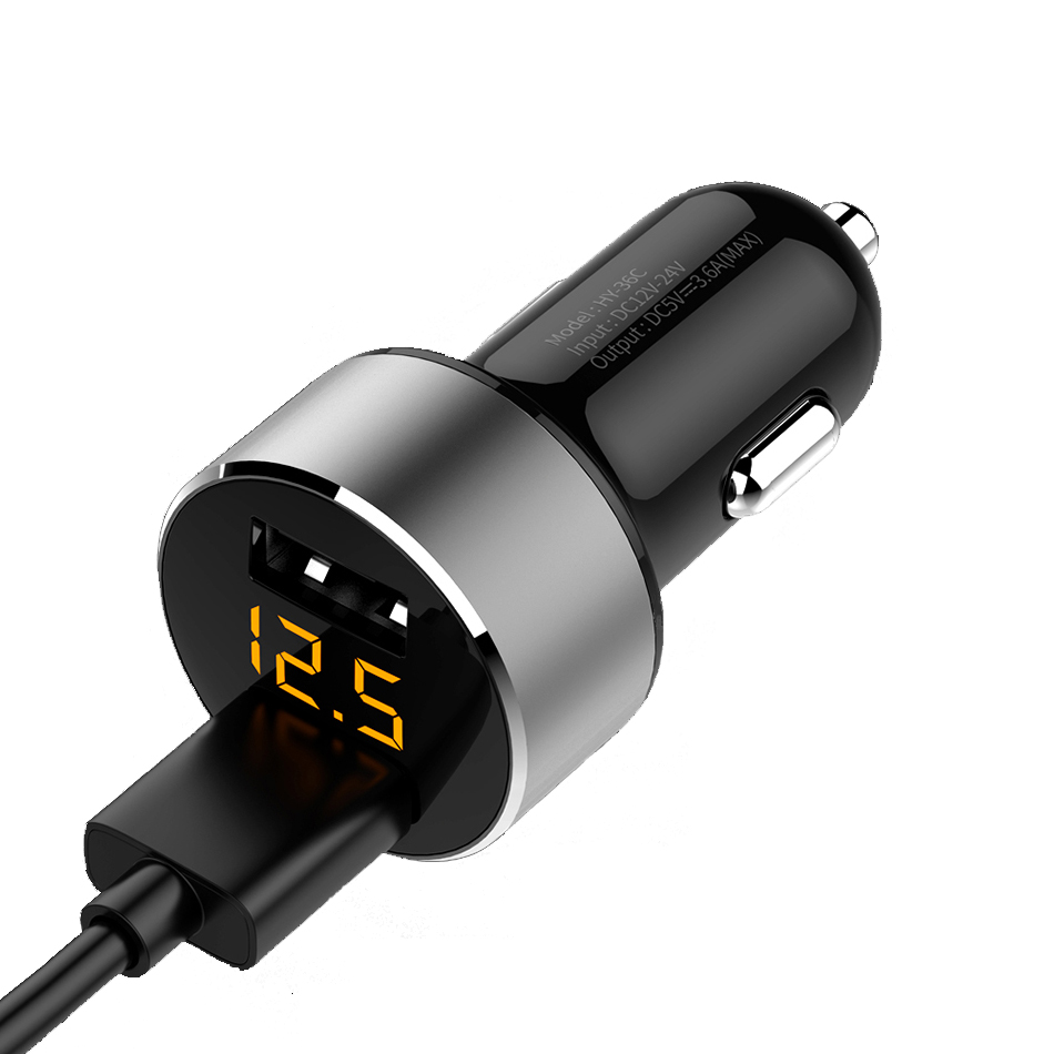 Бесплатная доставка DHL, 1 образец, OK 5 в 3,6 А, светодиодный дисплей, двойной usb, автомобильное зарядное устройство FLOVEME, автомобильные зарядные устройства для мини-прикуривателя