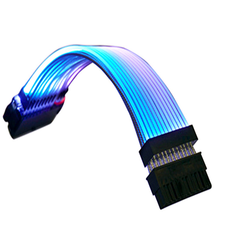 Светящийся кабель материнской платы синхронизированный 24Pin RGB штекер-гнездо Удлинительный кабель 200 мм для радужного цвета