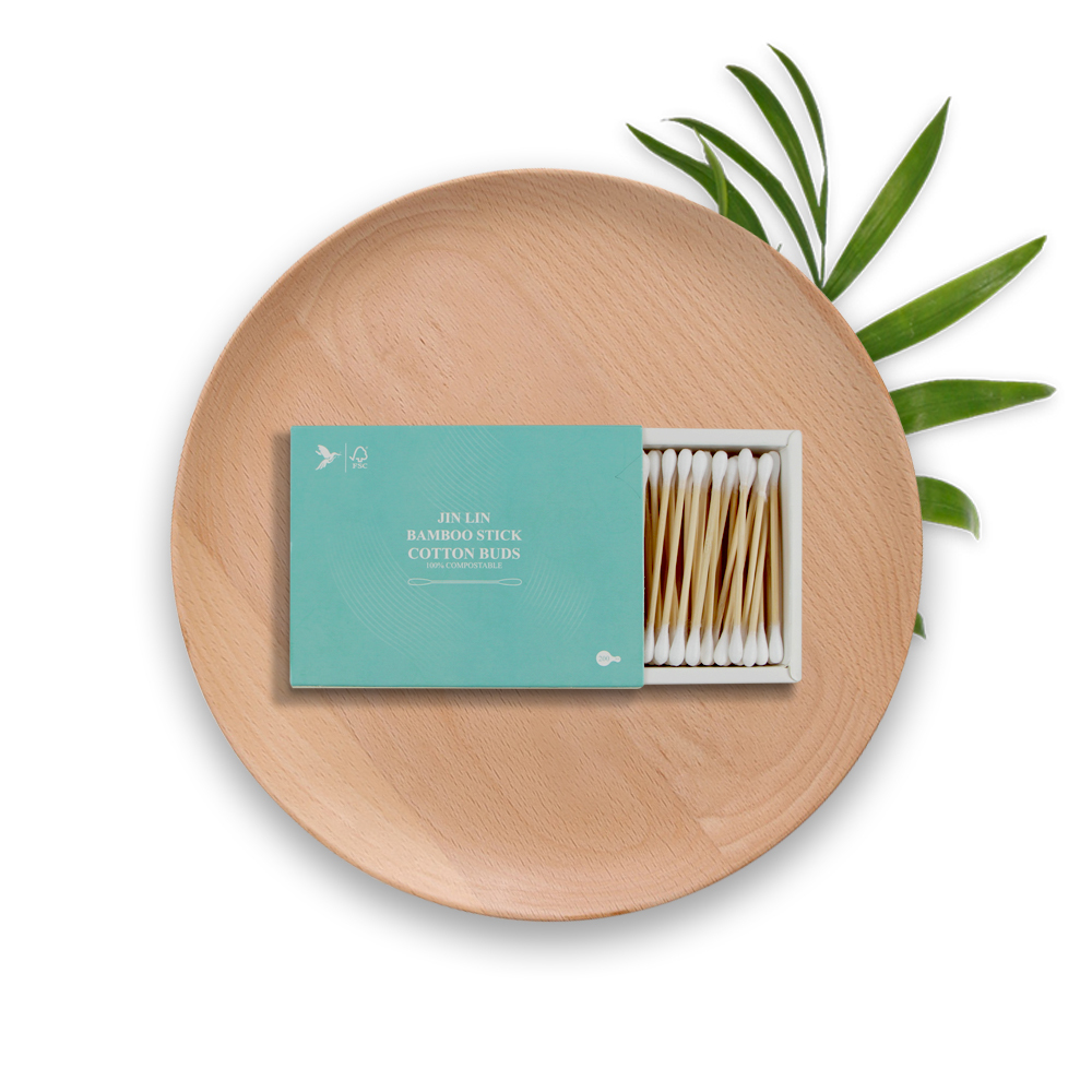 100% Pure Bamboo Ear Cleaning Buds Double Eco Raw Material Clean Sticks Cotton Swabs in paper box