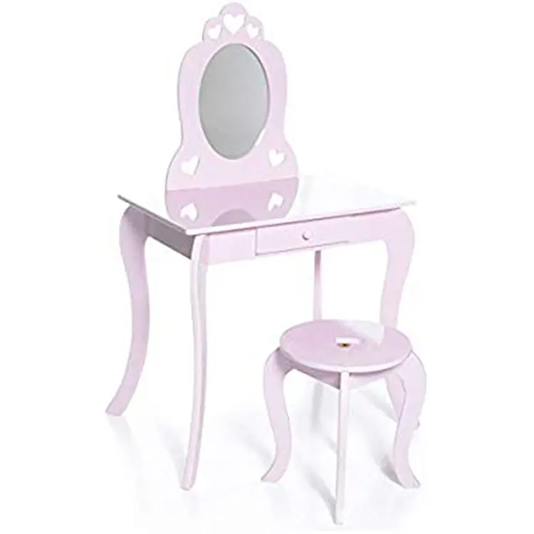 Fast delivery from stock Table With Mirror Kids Dressing Table And Chair Set Spot Table With Drawers