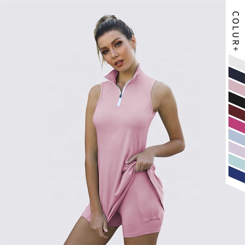 2022 New Fashion оптовая продажа Women для Sleeveless Гольф Workout Упражнения Теннис Бадминтон Athletic, большие размеры в наличии Dress с шорты с карманами; брюки