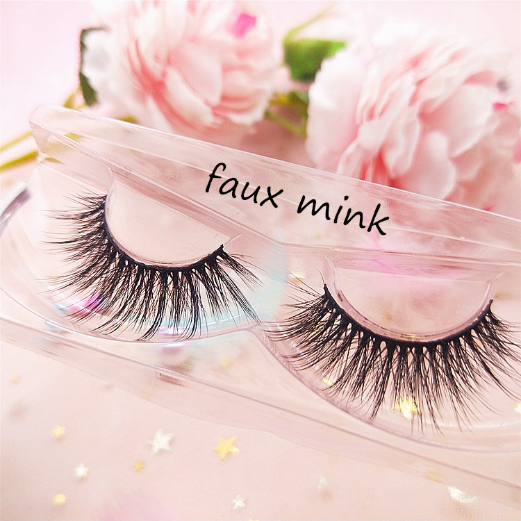 Jinbang hair 2021 popular faux mink lashes extension natural faux mink eyelashes private label wholesale faux mink lashes