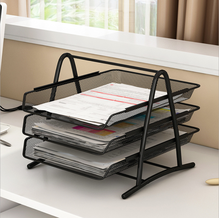 Iron document column document storage rack plate rack office document rack iron mesh two three or four layers