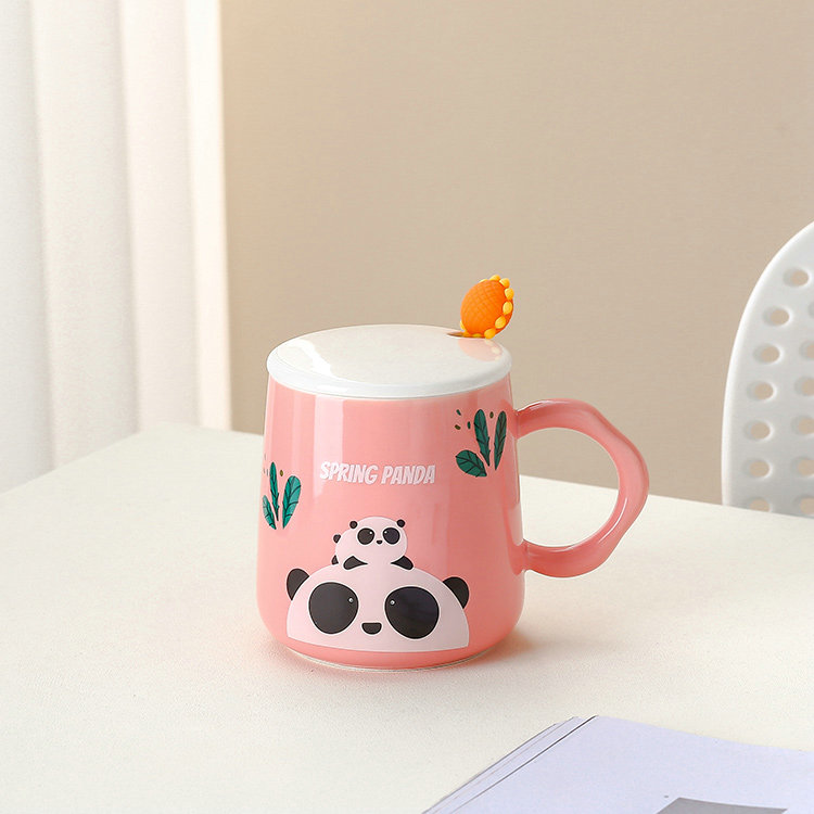 Drinkware Ceramic Mug Cartoon Coffee Mugs Japanese Breakfast Milk Latte Cups Water Cup China Panda Mug With Lid