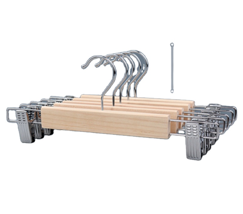 Custom Color Wooden Pant Hangers Mens Pants Hangers Deluxe Hangers Cheap Prices