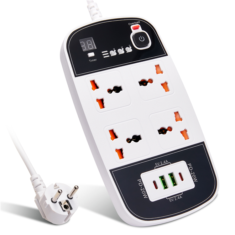 Bkl-888-w-uk-20w 4 розетки питания с 4 выход Usb и 2 Pd 20 Вт с Usb Qc3.0 Мульти Usb зарядное устройство множественный штепсельный разъем