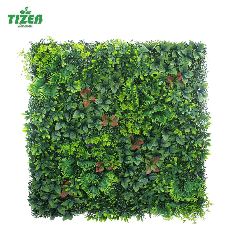 Tizen wholesale 3D Faux plant landscape decor wall hanging jungle green artificial plant grass wall