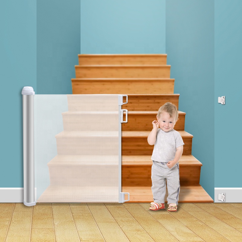 Scaling Aluminum Tube Barrier Children White Safety Gates Pet Gate for Doorways Stairway Hallways
