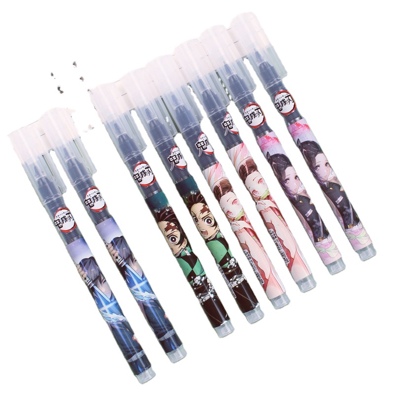 Недорогая шариковая ручка Kimetsu Nezuko 0,5 мм с выдвижным роликом, ручка с гелевыми чернилами для школы с одним рассеивателем демонов