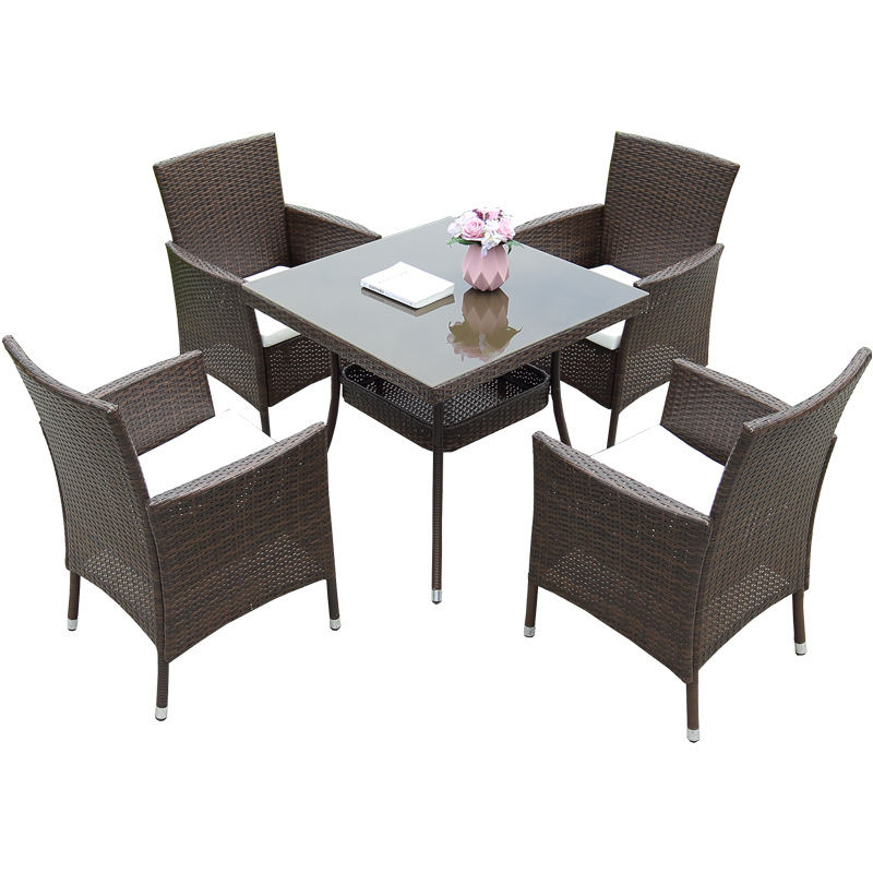 Modern Combination Patio outdoor Cafe table chair garden sets Aluminum Restaurant rattan furniture Luxury Wicker Furniture