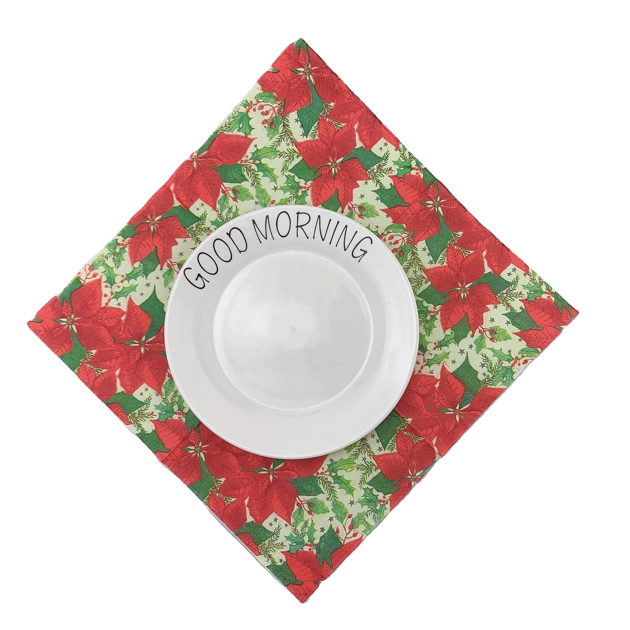 Wholesale Stocked Christmas Snowman Designs Printed Disposable Party Paper Napkins