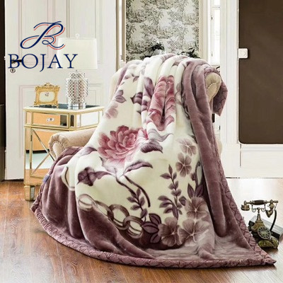 Wholesales Embossed 100% Polyester Keep Warm Soft Mink Coral Fleece Weighted Luxury Winter Raschel Blanket