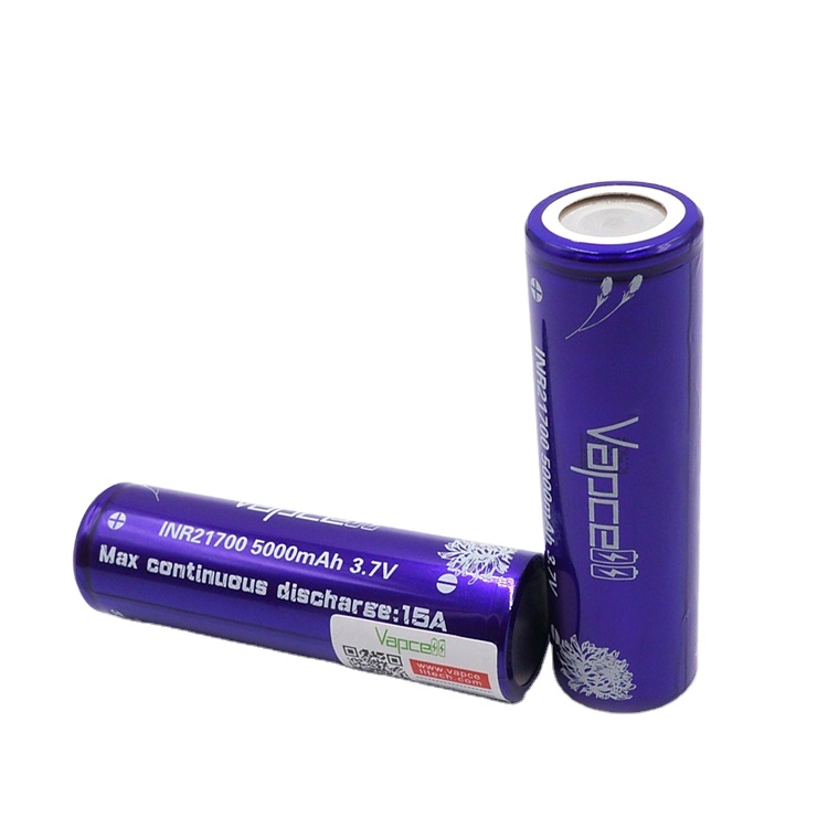 21700 5000 мА/ч, 15A 3,7 V Vapcell 21700 батарея высокой емкости аккумуляторная батарея с плоским верхом/топ на пуговицах для литий-ионный аккумулятор для фонарика