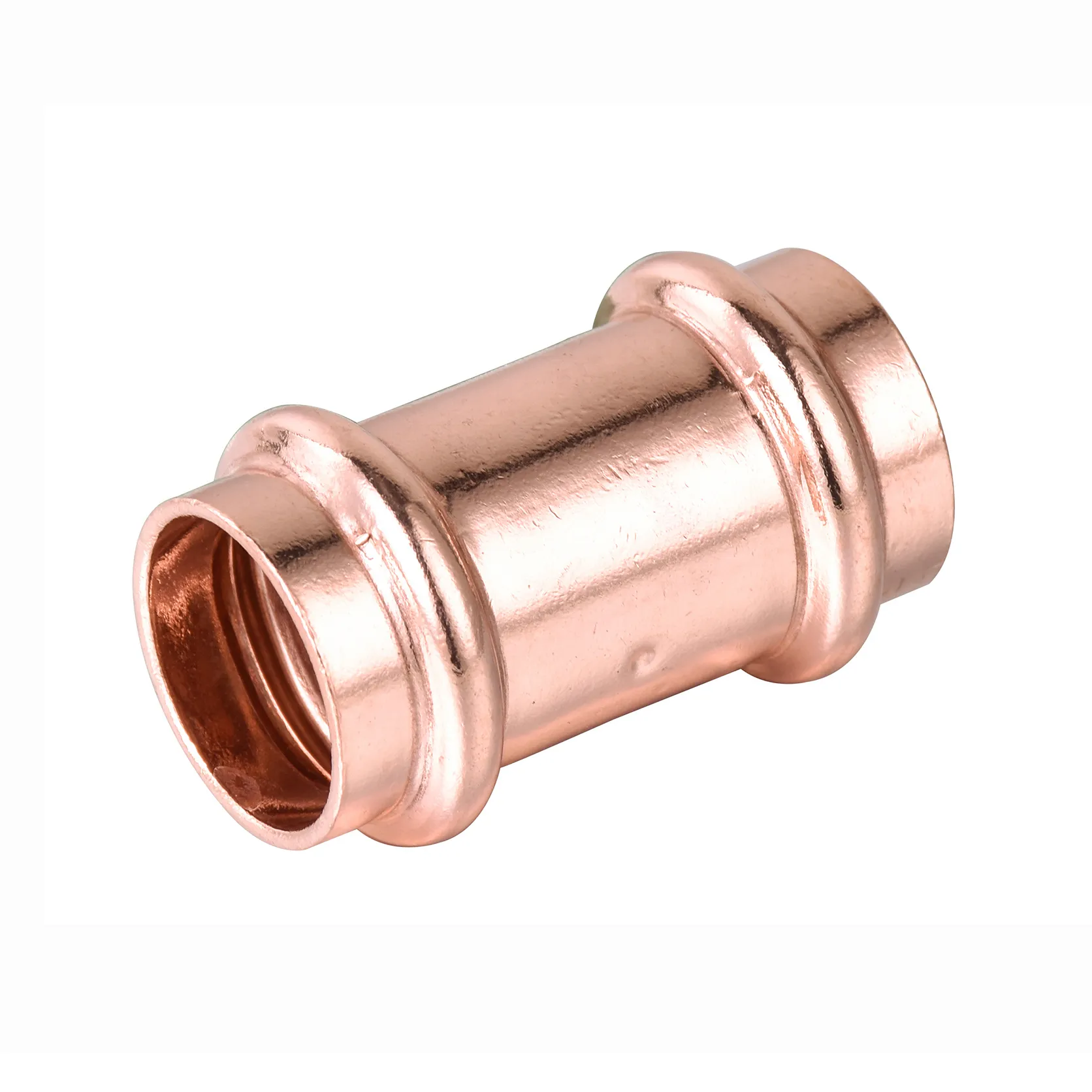 coupling with stop  copper press fitting match rigid and milwauke's tool from  1/2" to  4" ASTM B88