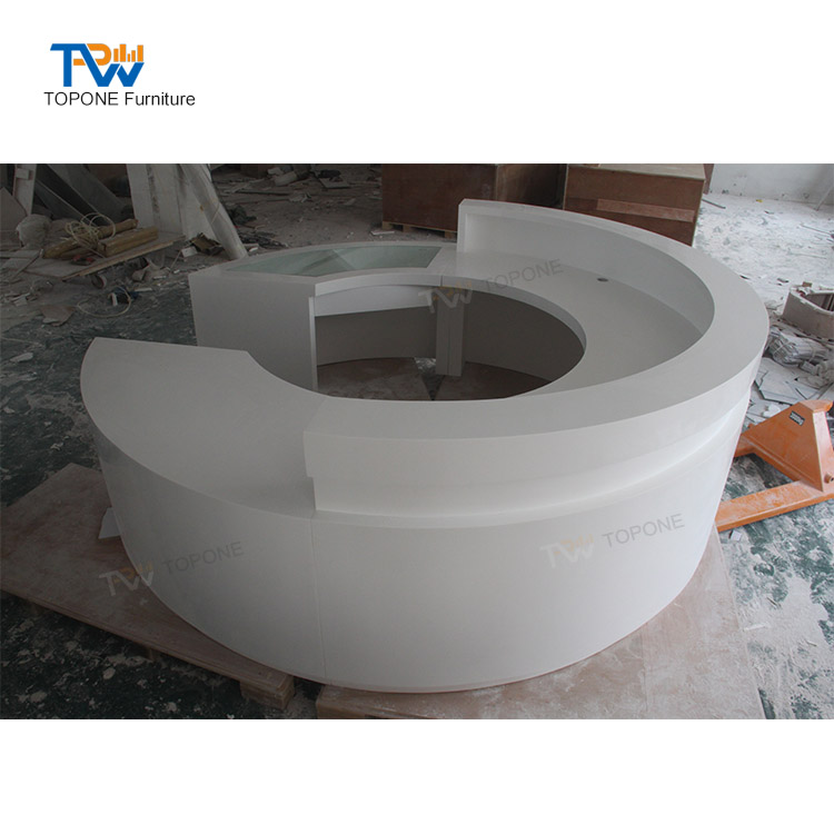 Half Round Solid Surface Shop office salon front reception Desk