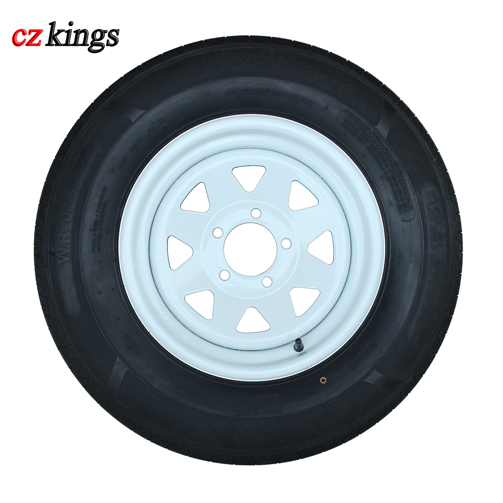 Поставщик завода ST205/75R14 прицеп шина с белым покрытием стальное колесо