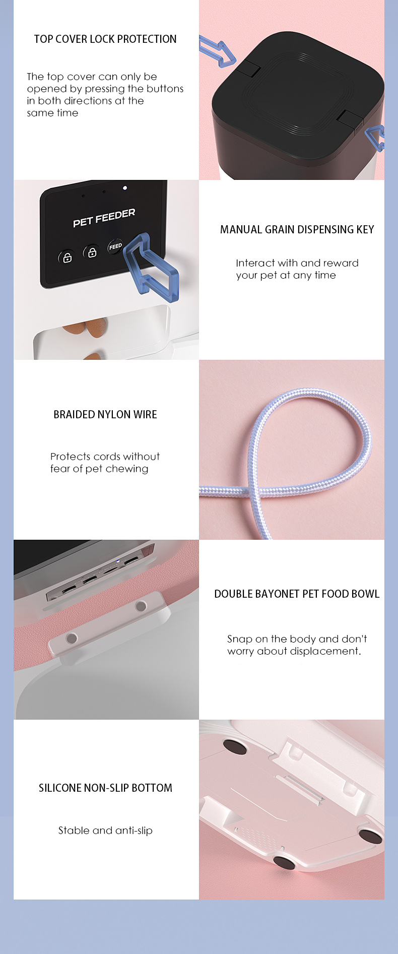 Amazon hot sale 3L cat dog automatic smart pet feeder camera smart pet food dispenser wifi animal feeder robot