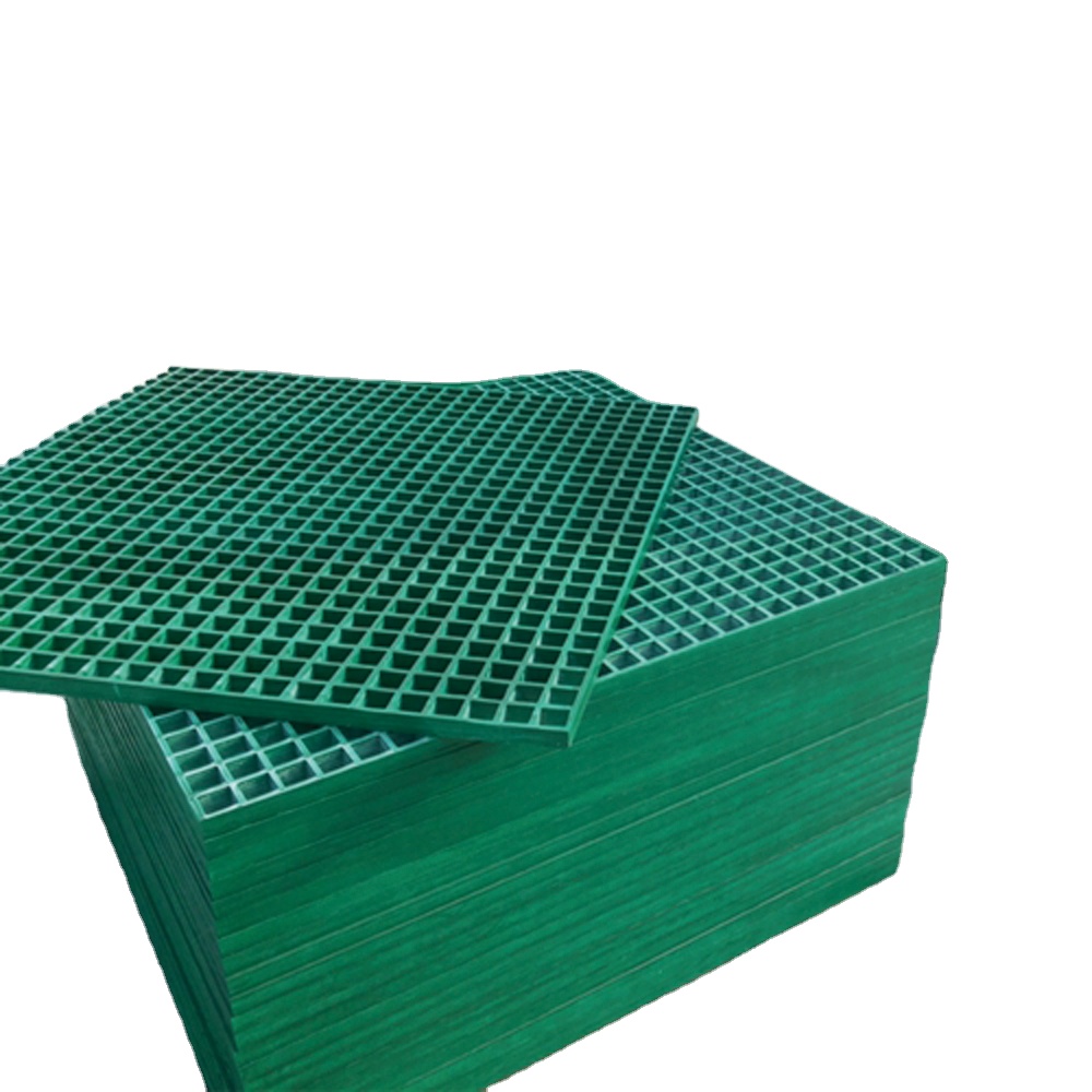 Tower Fiberglass Product Platform Building Material Glass 4 Feet X 12 Feet Panel Size 1 Inch Mesh Size FRP Grating Sheet