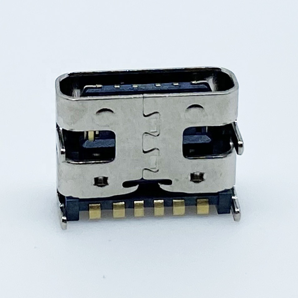 Dongguan charging connector mobile phones supplier 0.5A 50V type C 6 PIN phone universal connector with PCB board