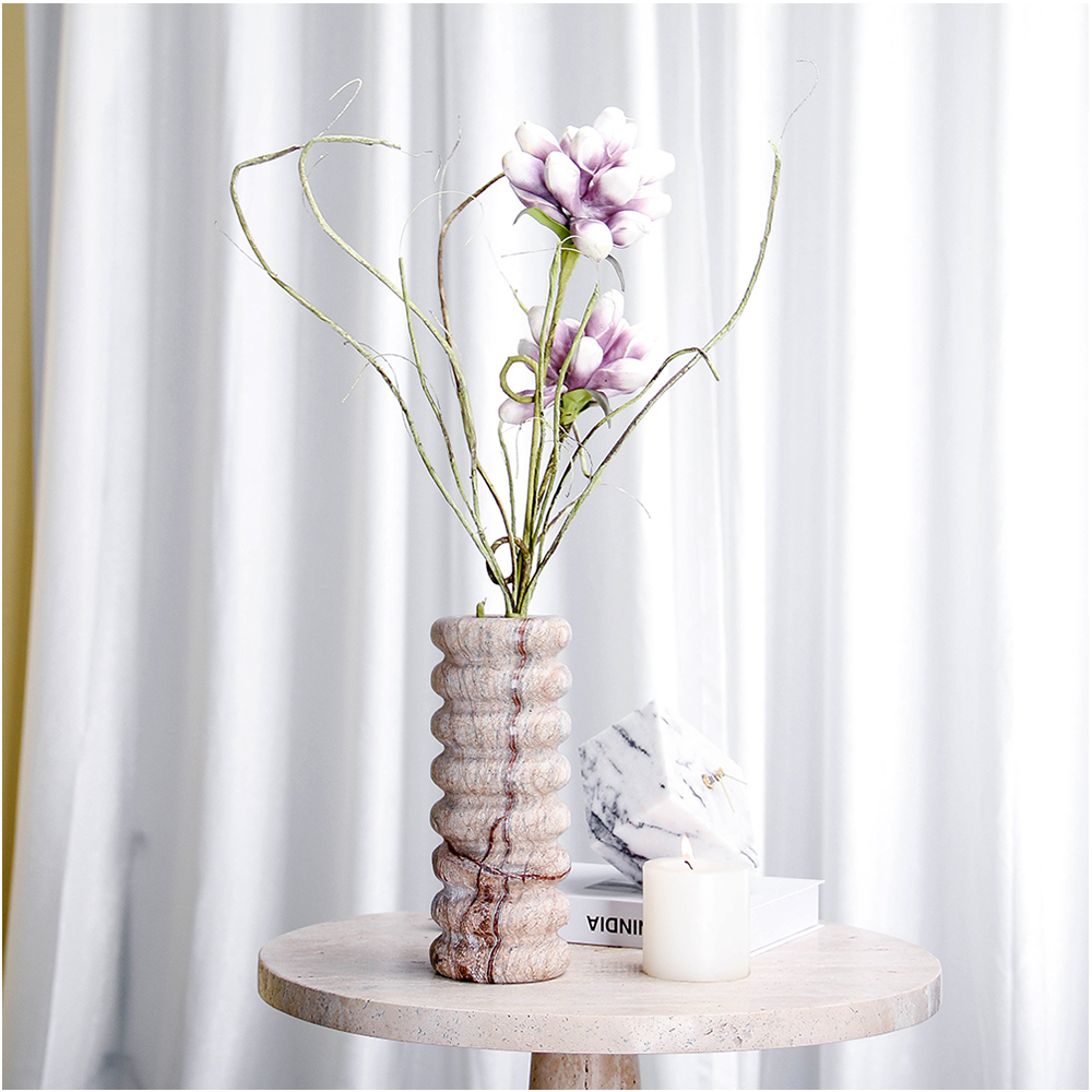 Creative Premium Home Decoration Ornaments Vase Decor Antique Natural Desktop Stone Flower Vase Decor For Home and Study Room