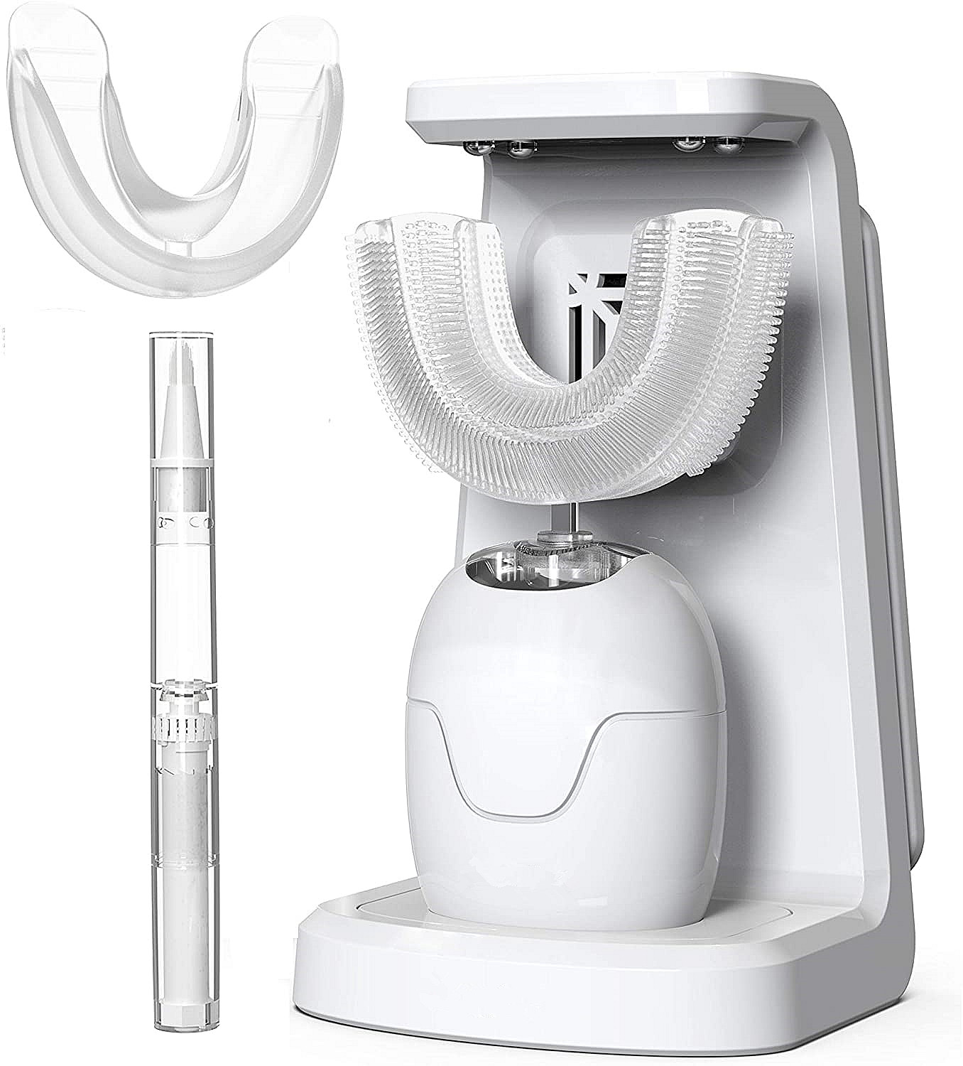 Travel Portable 360 Automated Food Grade Whitening Toothpaste Teeth Products Electrical Automatic U-shaped Toothbrush For Adult