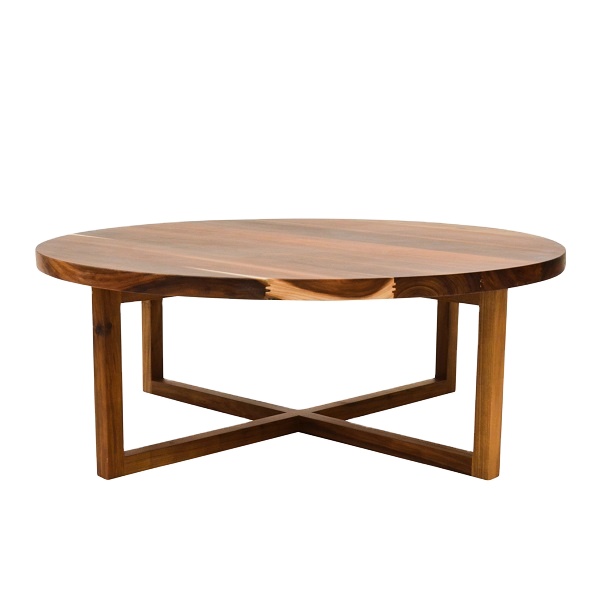 Best Quality Wooden Round Coffee Table Iron Legs with Wooden Top Nesting Table for Living Room Metal Furniture
