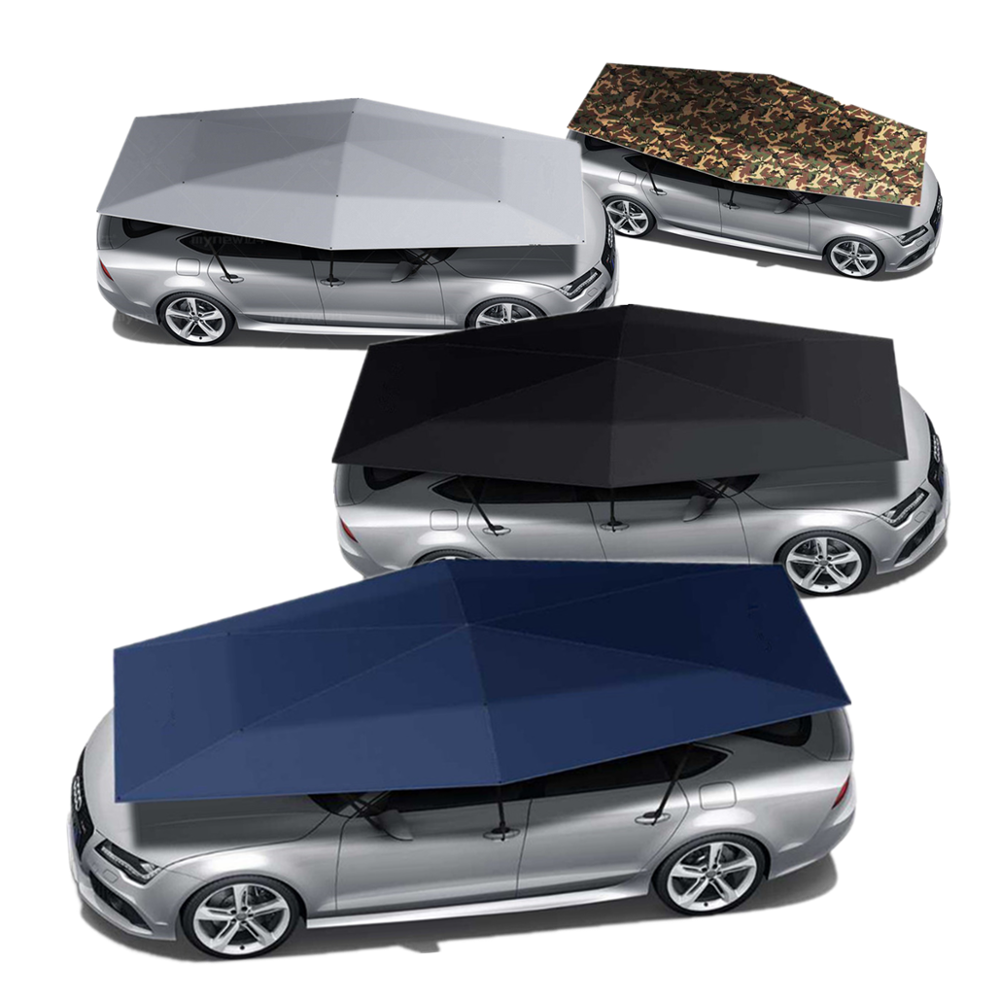 Portable folding Outdoor semi automatic 4.2m 4.6m Car sunshade Roof Shade Cover Automatic Car Umbrellas With Remote Control
