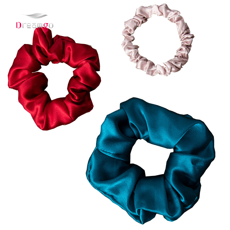 100% pure mulbery silk scrunchie Hair Scrunchies For Girls Hair Accessories