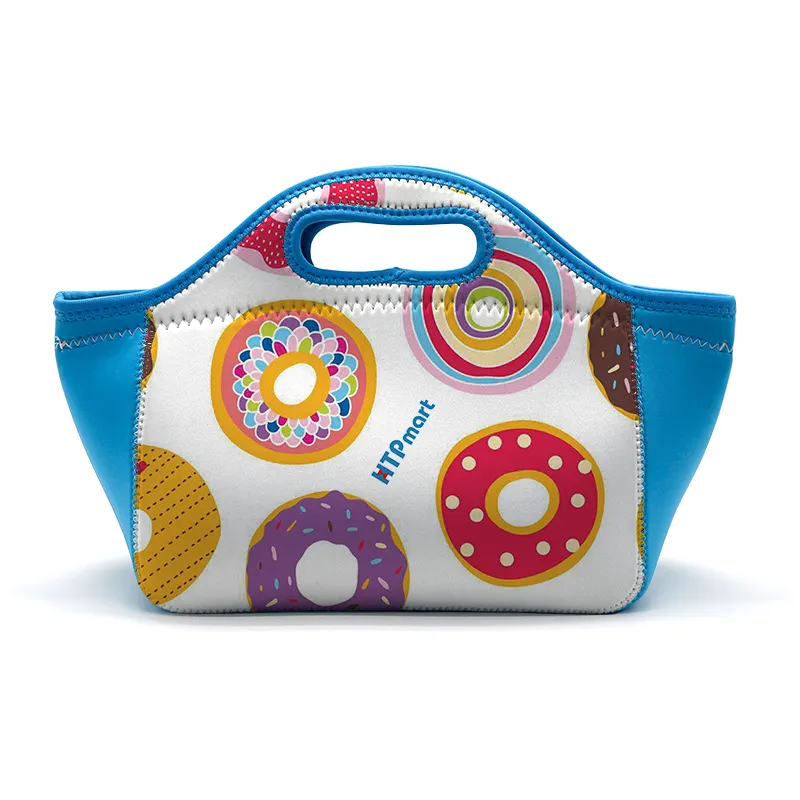 OEM Custom Design Colorful Neoprene Sublimation Blank Insulated Lunch Tote Bag Cooler Bag For Kids