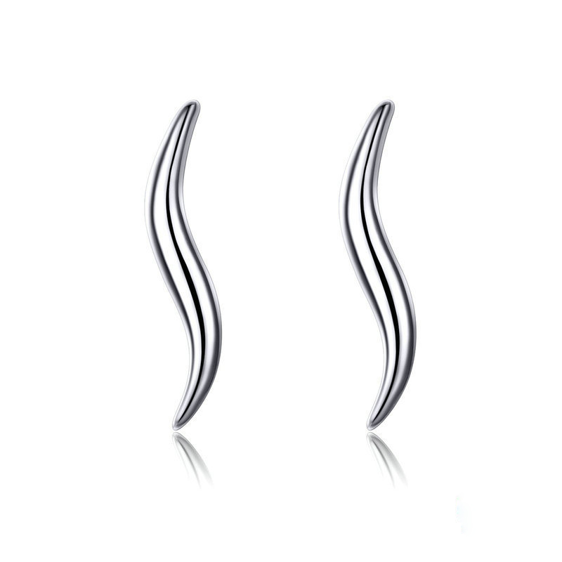 Popular 925 sterling silver minimalist earrings female line silver earrings white gold plated jewelry wholesale