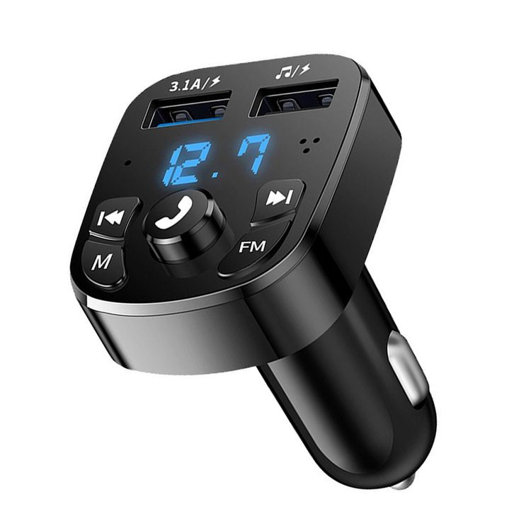 Автомобильный FM-трансмиттер с ЖК-дисплеем и двумя USB-портами