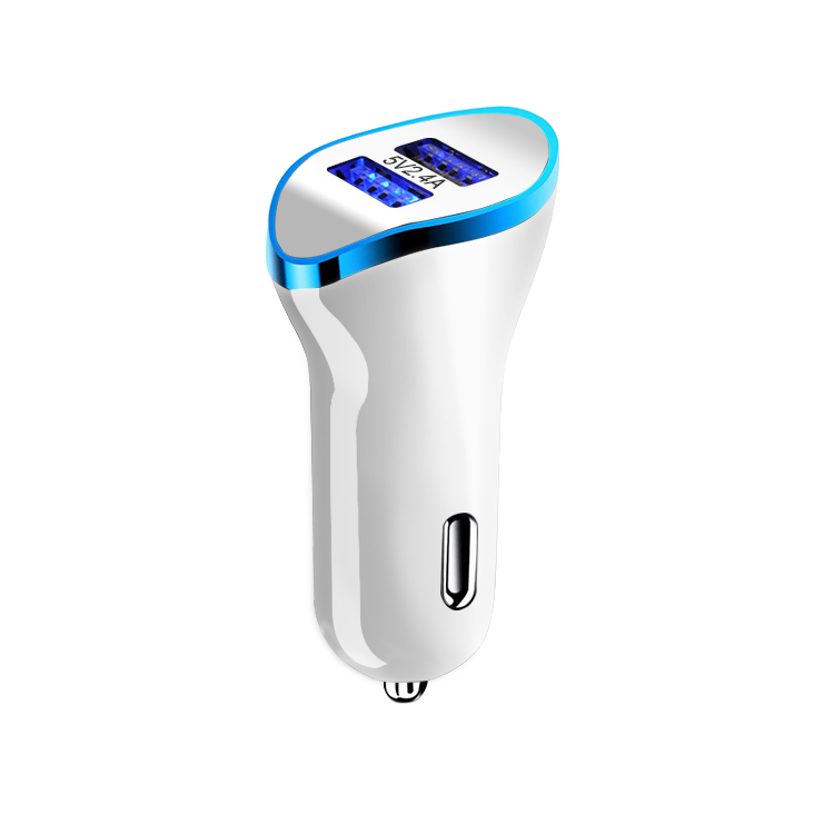 factory QC 3.0 dual port usb car charger 3.1A PD fast mobile phone charger with LED light for iphone X/max/8/7/6s/plus