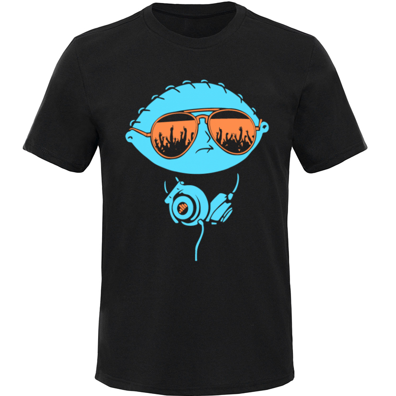 Men's Clothing DJ Stewie Tshirt Hip Hop Male Tops Tees Heavy Metal Summer Crew Neck 100% Cotton Men T-Shirt Rapper Custom Stree