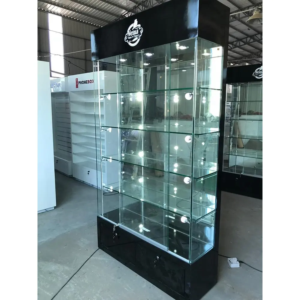 Boutique display cabinet and Aluminium glass showcase and display cases for jewelry showcase other commercial furniture