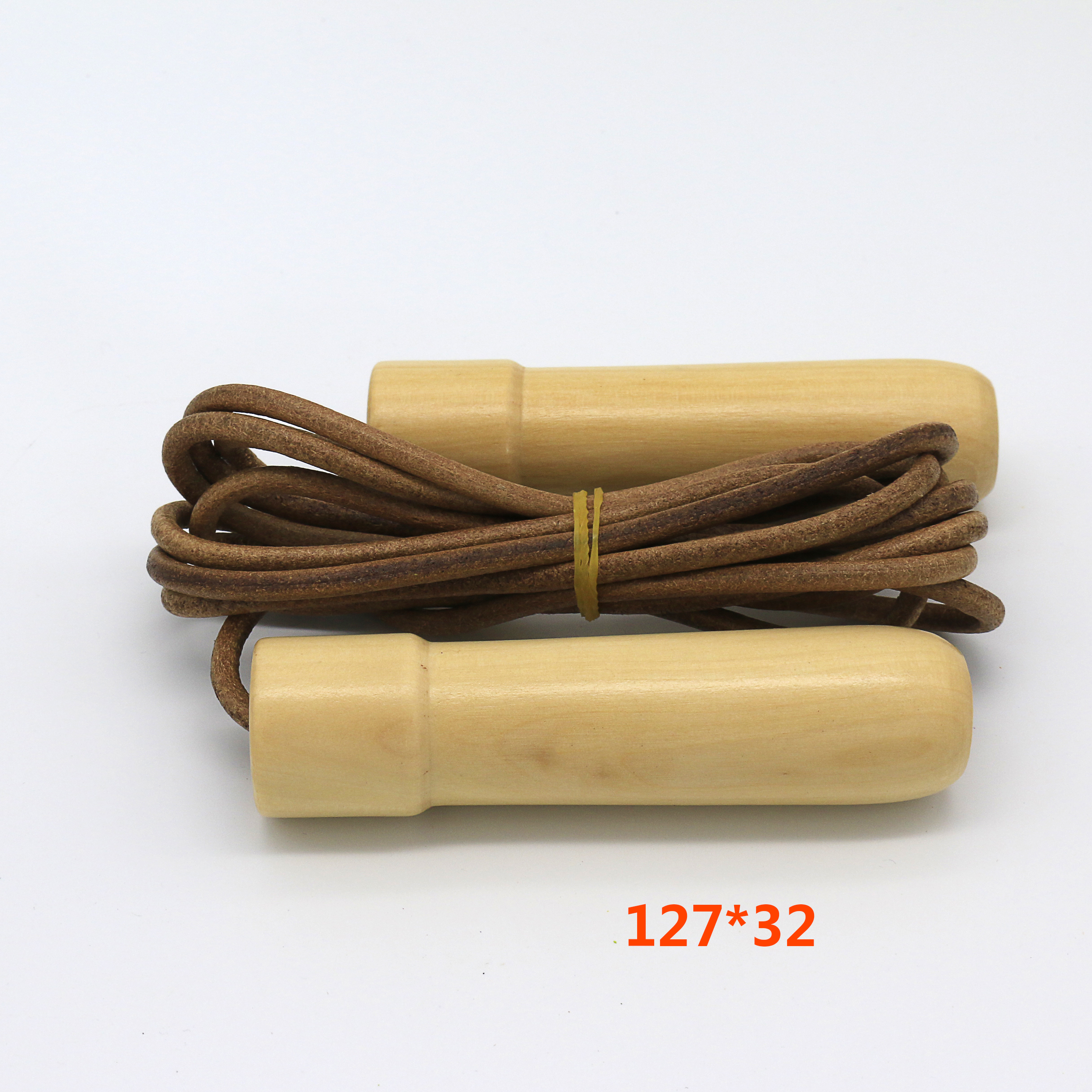 Adult Fitness Equipment Wooden Handles Leather Jump Rope