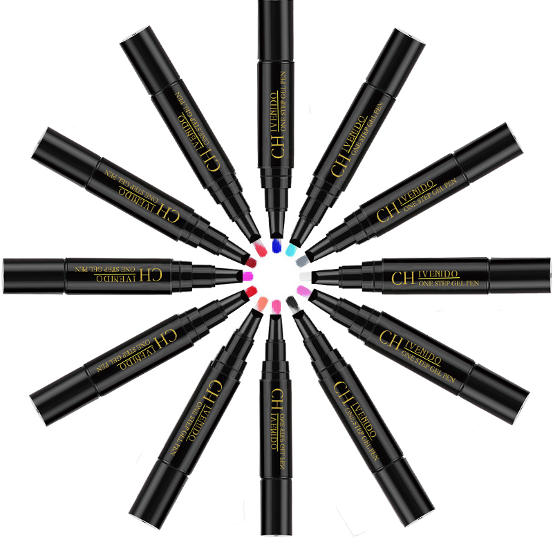 24 Colors 5ml One Step UV Gel Soak off UV Gel Polish Nail Art Gel Varnish Nail Polish Pen