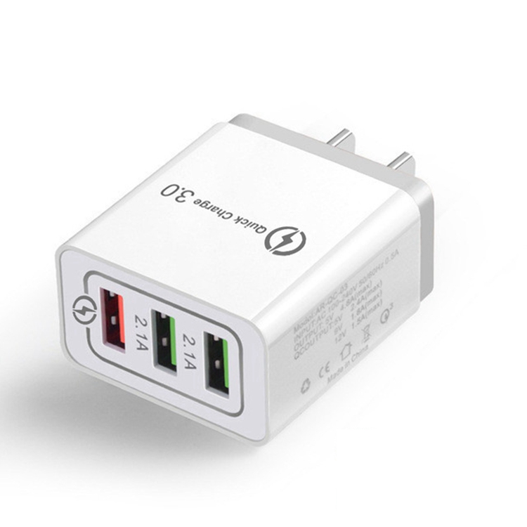 EU/US Plug 3 порта 18 Вт портативное дорожное USB настенное зарядное устройство Быстрая зарядка QC 3,0 2,0 быстрое зарядное устройство настенный адаптер совместимый для iPhone