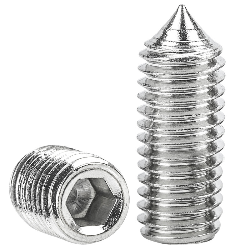 M2-M6 304 Stainless Steel Titanium Wood Screws 10mm Metric Length Hex Socket Door Handle Set Screws Pointed Tip Machine Screws