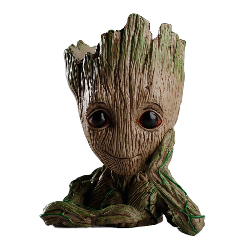 Цена по прейскуранту завода Горячая продажа милый полимер смолы Treeman ребенок Groot цветочный горшок