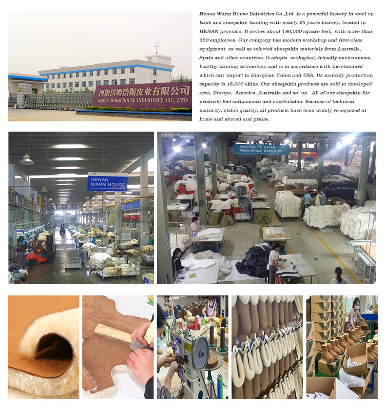 Wholesale Fashion Genuine Leather Ladies Sheepskin Winter Women Snow Shoes Lamb Wool Fur Boots